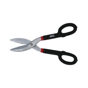 Ace Ergonomic Vinyl Grip Handle Durable Tin Snips Black and Silver 12inch 82-152